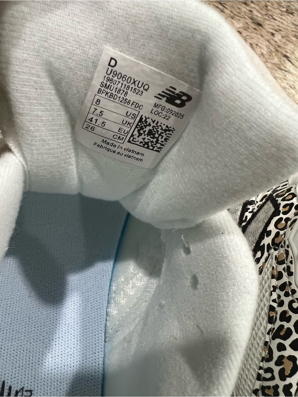🔥Viral🐆 New Balance 9060 White and Black Leopard-Print Chunky Sneakers - Picture 10 of 13
